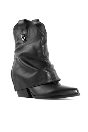 Black leather ankle boot ELENA IACHI | E3891NERO